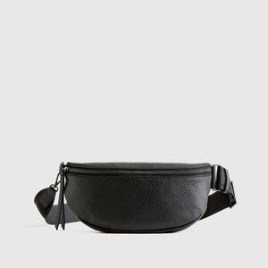 Quince Black Pebbled Italian Leather Sling Bag